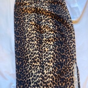 Cheetah Print high rise pencil skirt with small slit